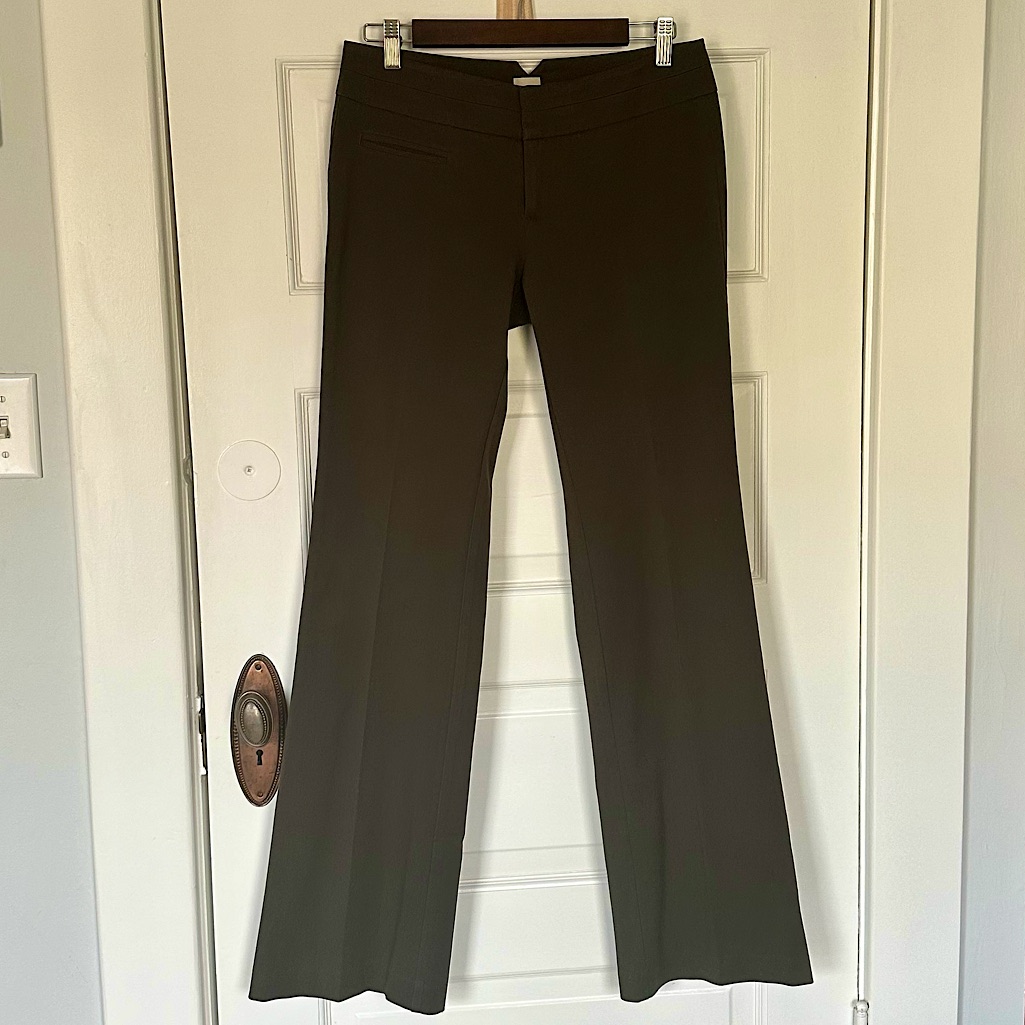 Ecru Women’s Wide Leg Trouser Pants Dark Olive Green Size 4 Euc